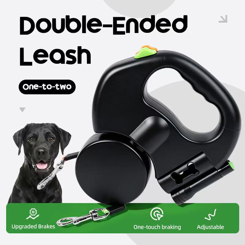 2-in-1 Tangle-Free Dual Dog Leash with LED Light