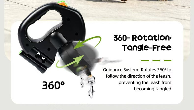 2-in-1 Tangle-Free Dual Dog Leash with LED Light